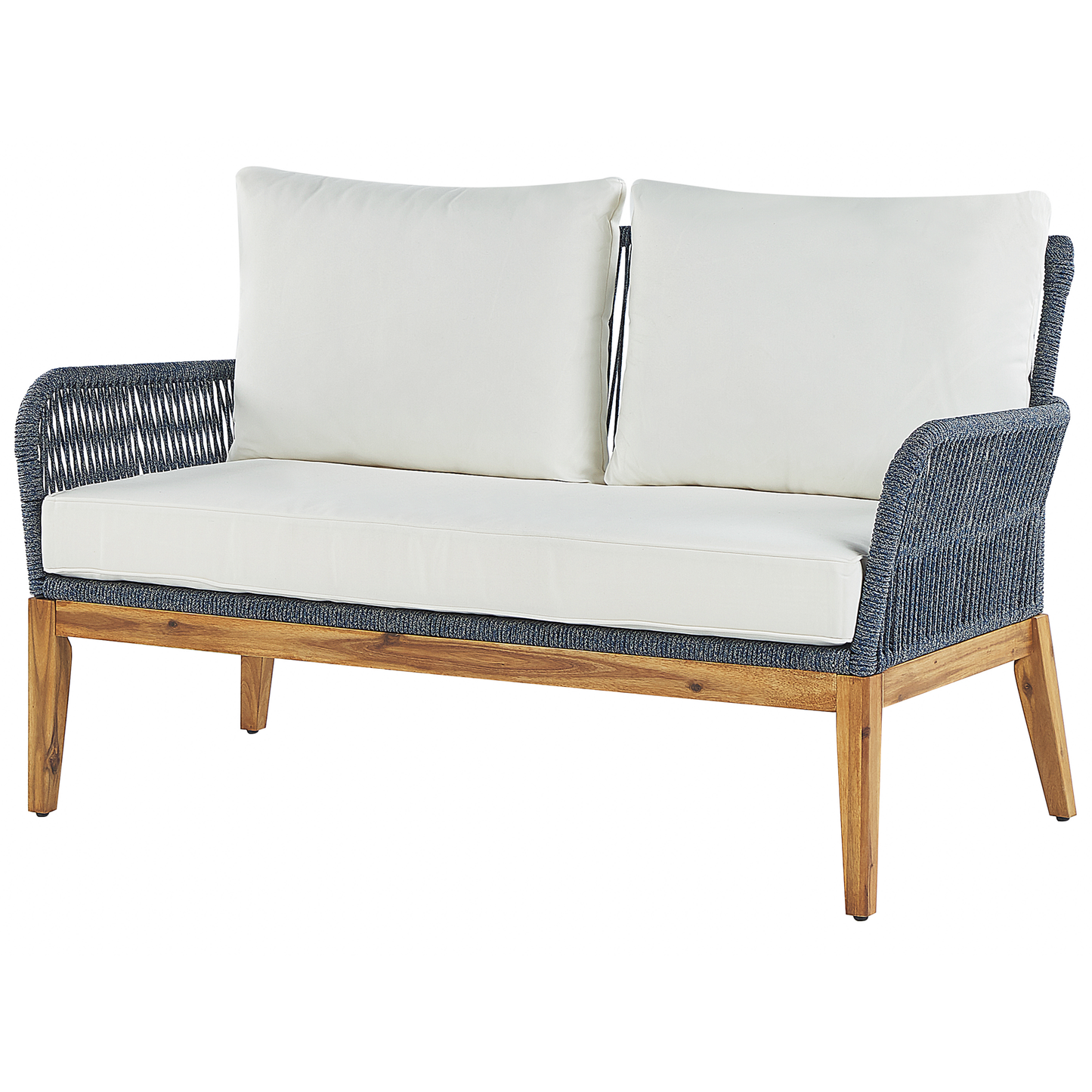 Lounge Set mit Tisch 4-Sitzer MERANO Akazienholz Cremeweiss