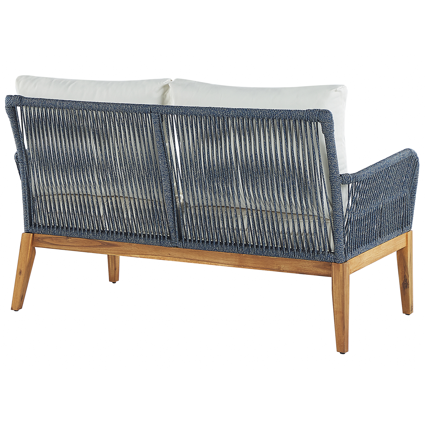 Lounge Set mit Tisch 4-Sitzer MERANO Akazienholz Cremeweiss