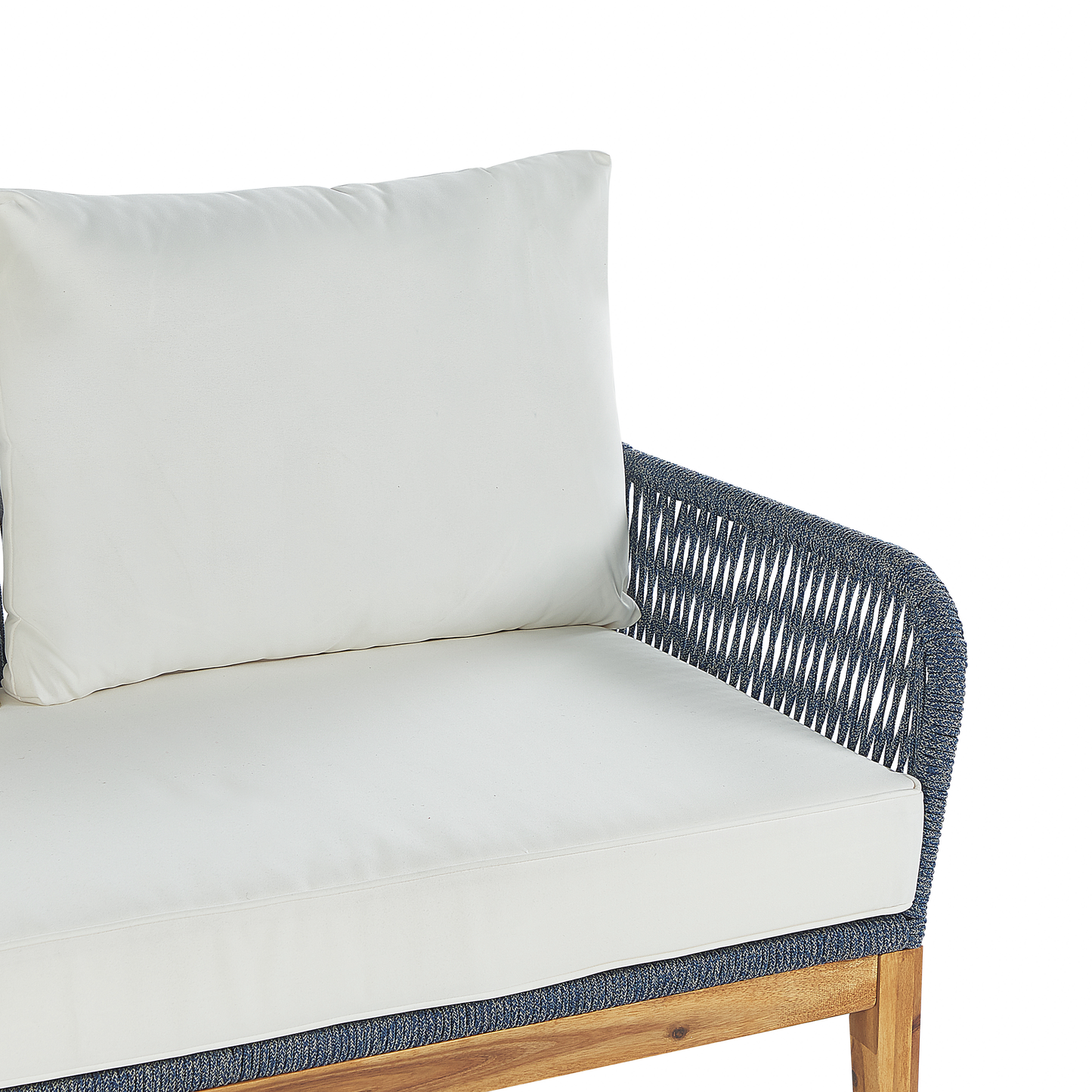 Lounge Set mit Tisch 4-Sitzer MERANO Akazienholz Cremeweiss