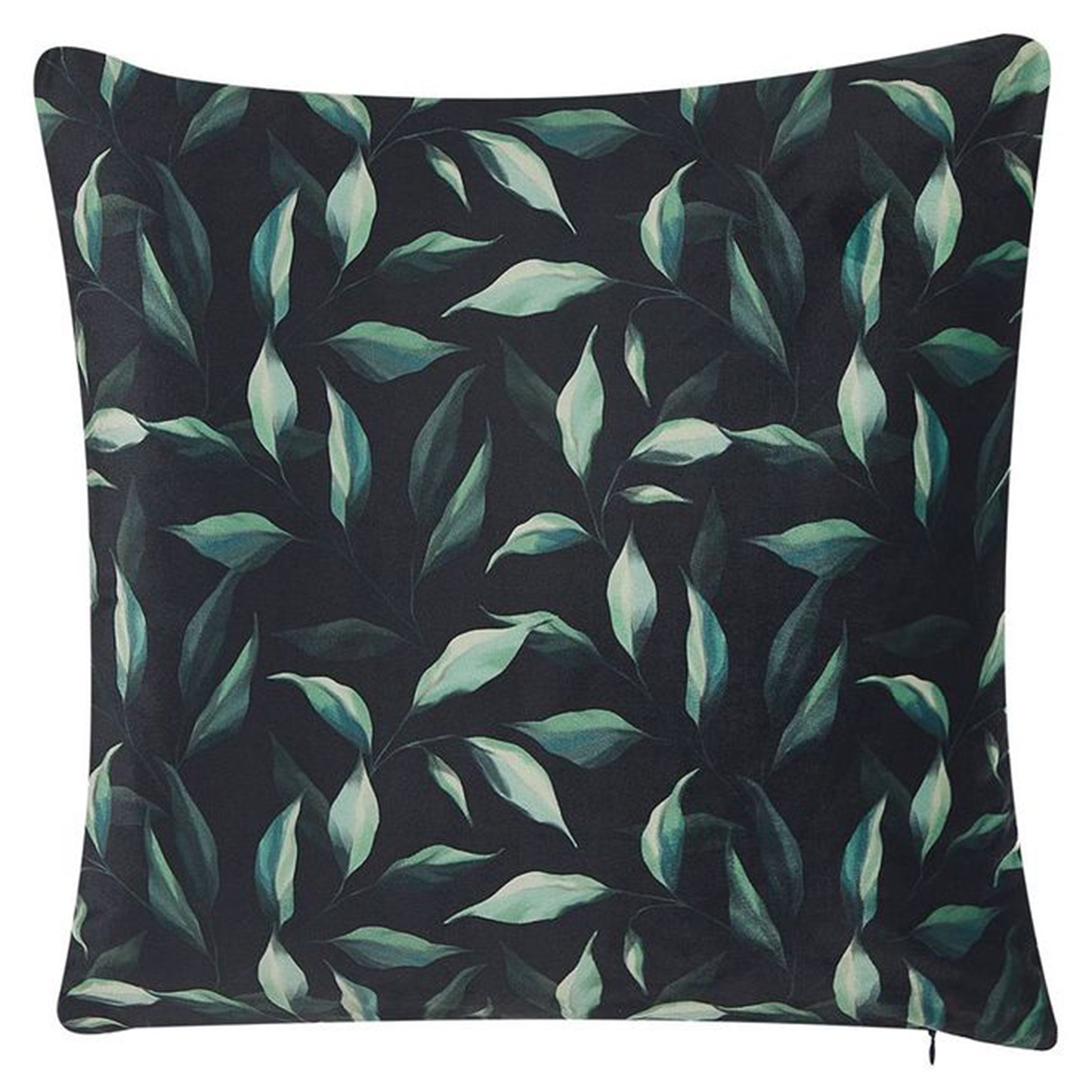 Dekokissen 2er Set TOADFLAX Samtstoff 45 x 45 cm Grün Schwarz Pflanzenmuster