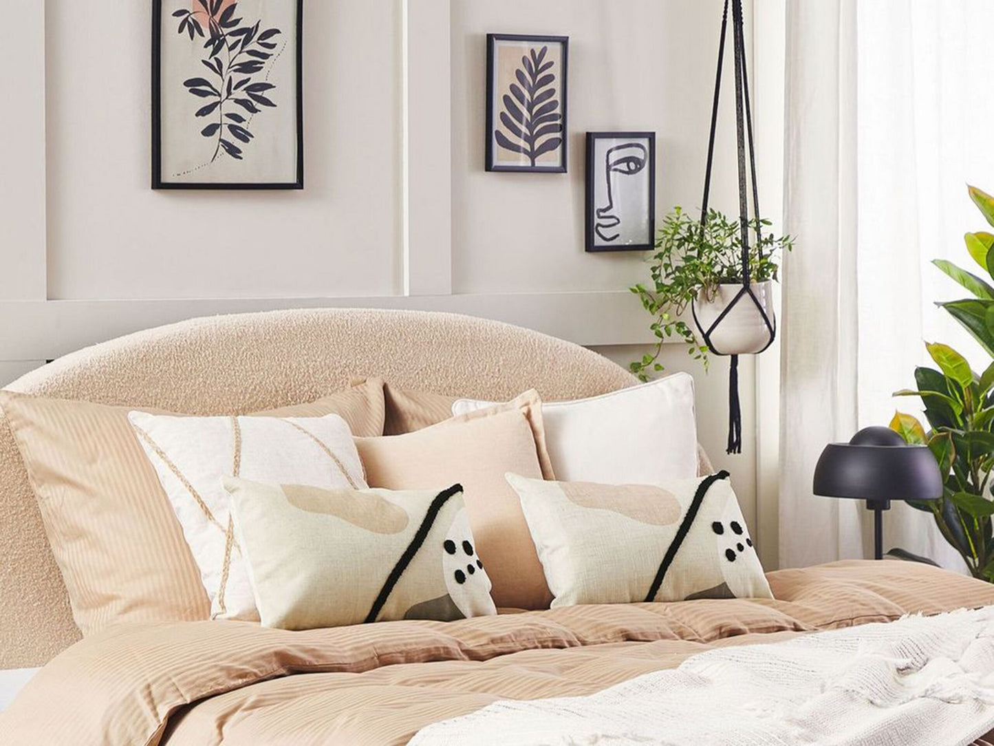 Dekokissen 2er Set OSTEOSPERMUM 30 x 50 cm Beige Abstraktes Muster