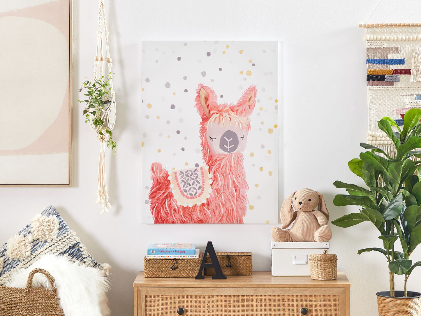 Canvas AFASSA Tiermotiv 60 x 80 cm Rosa