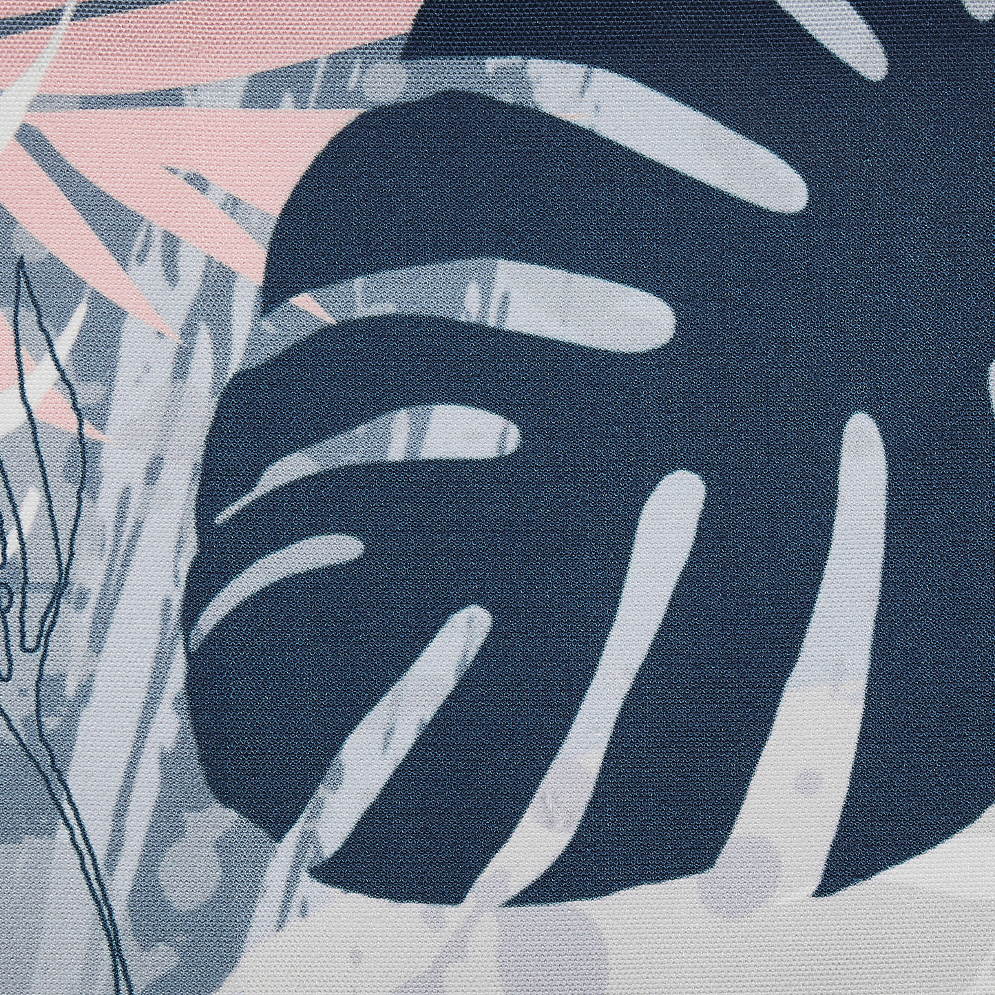 Liegestuhl Akazienholz dunkelbraun Textil weiss / mehrfarbig Blättermotiv 2er Set ANZIO