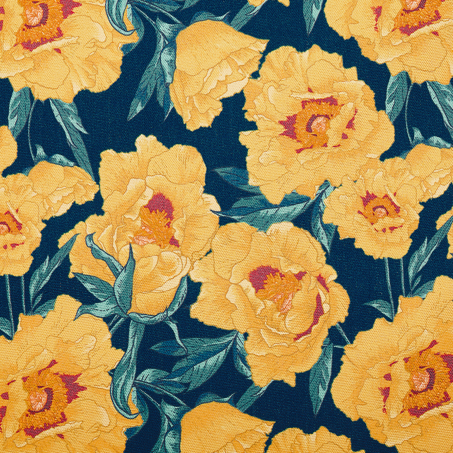 Liegestuhl Akazienholz dunkelbraun Textil weiss / mehrfarbig Blumenmuster 2er Set ANZIO