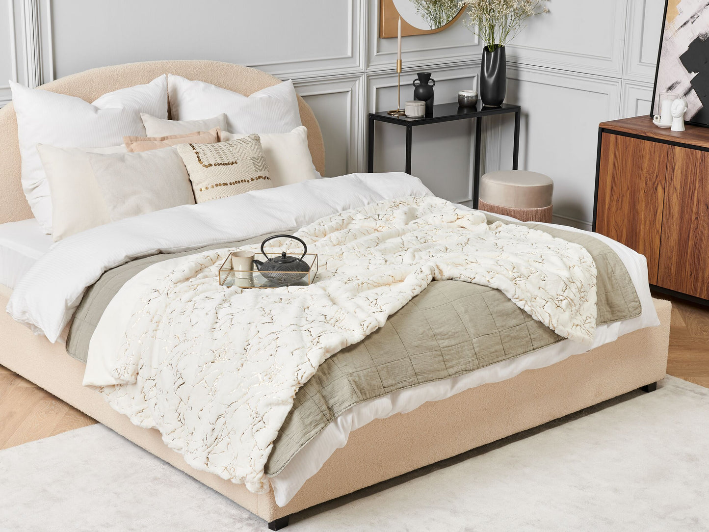 Kuscheldecke GODAVARI 130 x 180 cm Creme