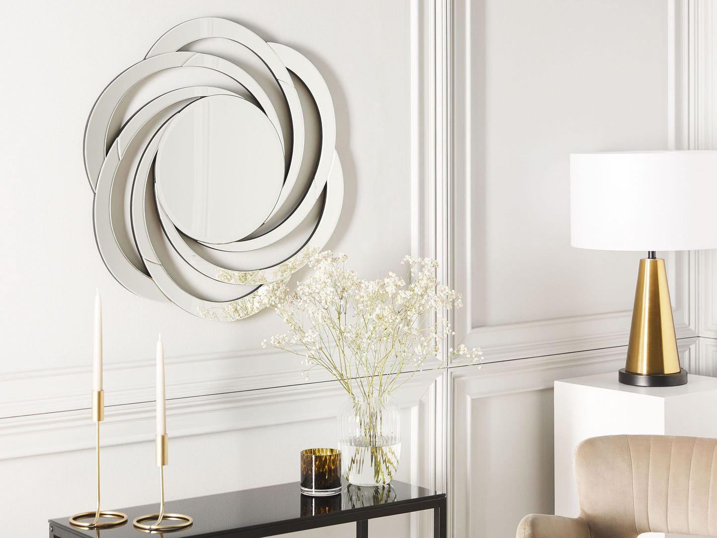 Wandspiegel TREBAN 70 cm 70 cm Silber