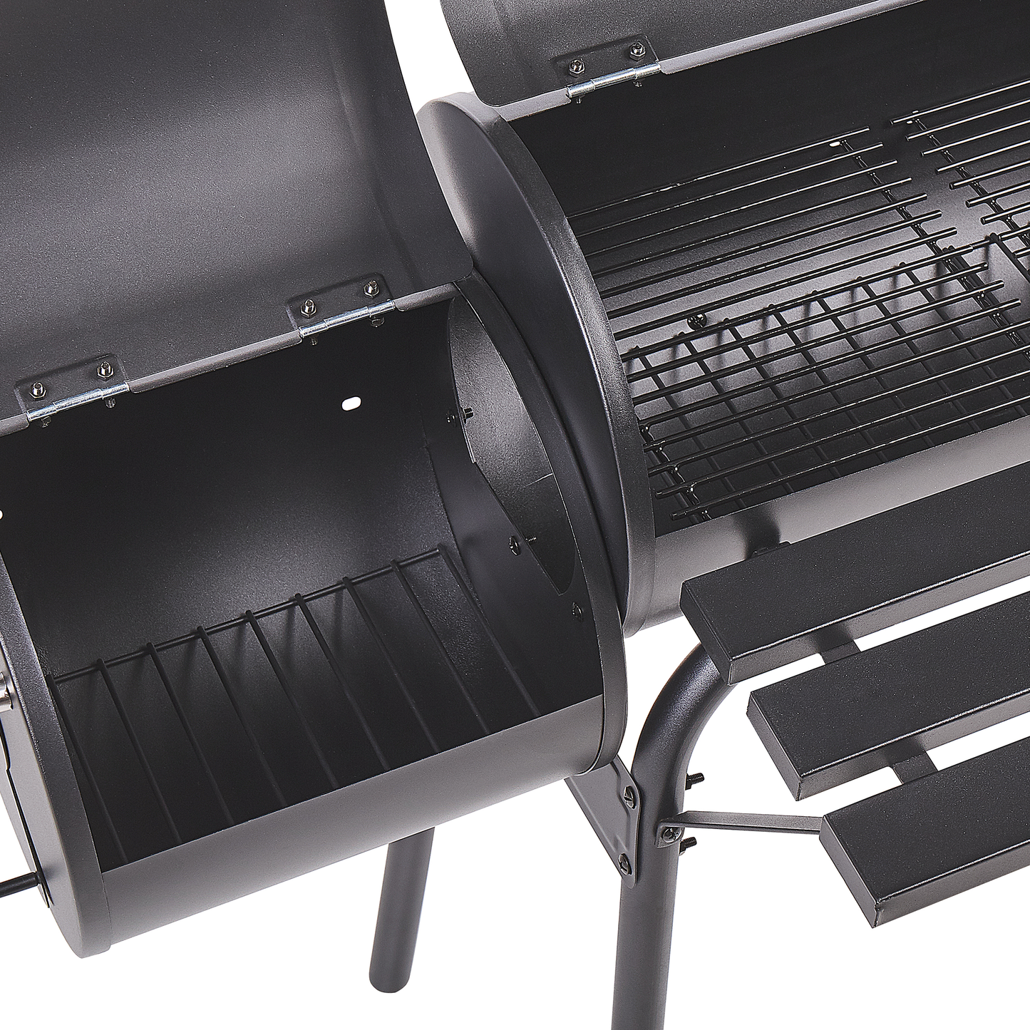 Holzkohlegrill KATLA mit Räucherkammer Metall Schwarz