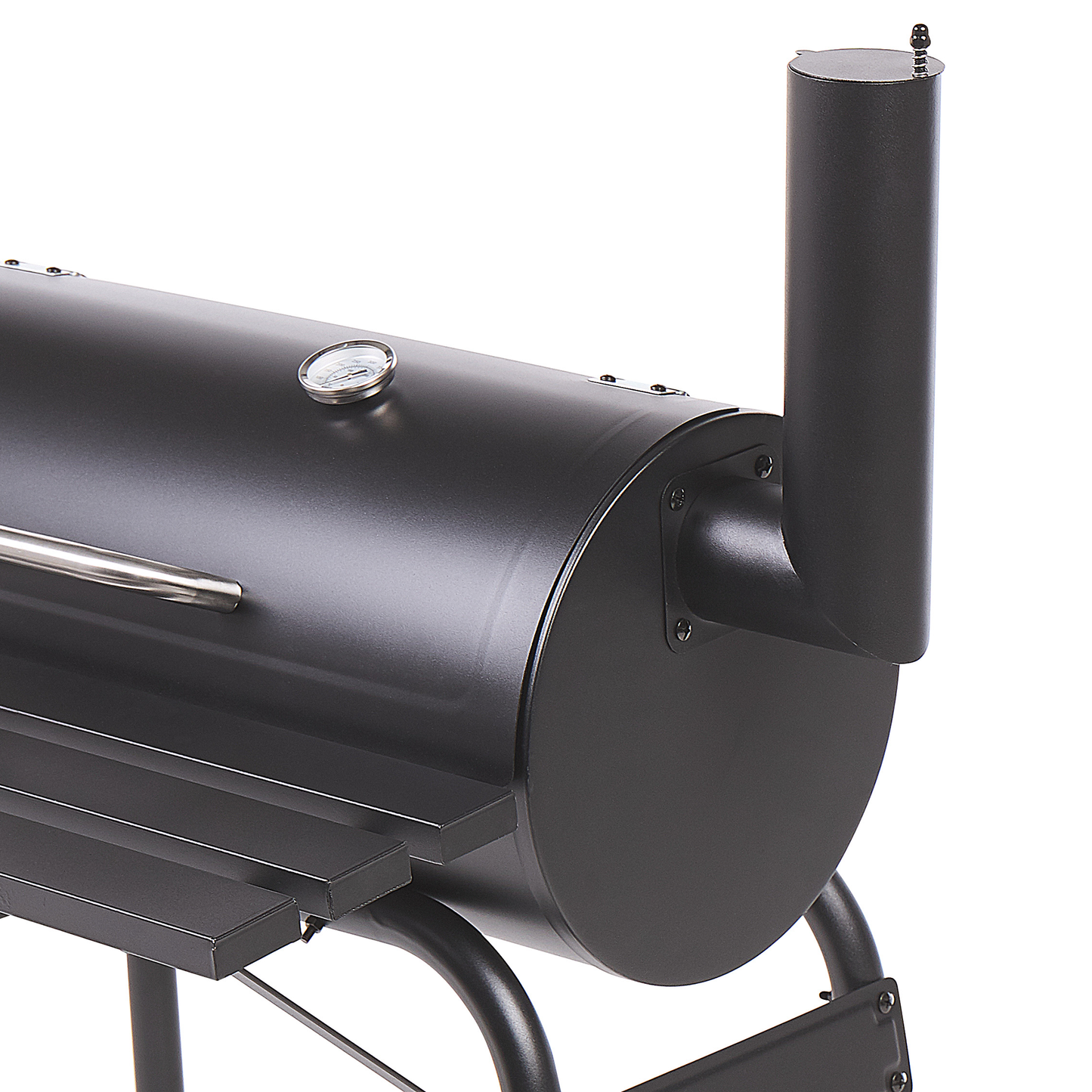 Holzkohlegrill KATLA mit Räucherkammer Metall Schwarz