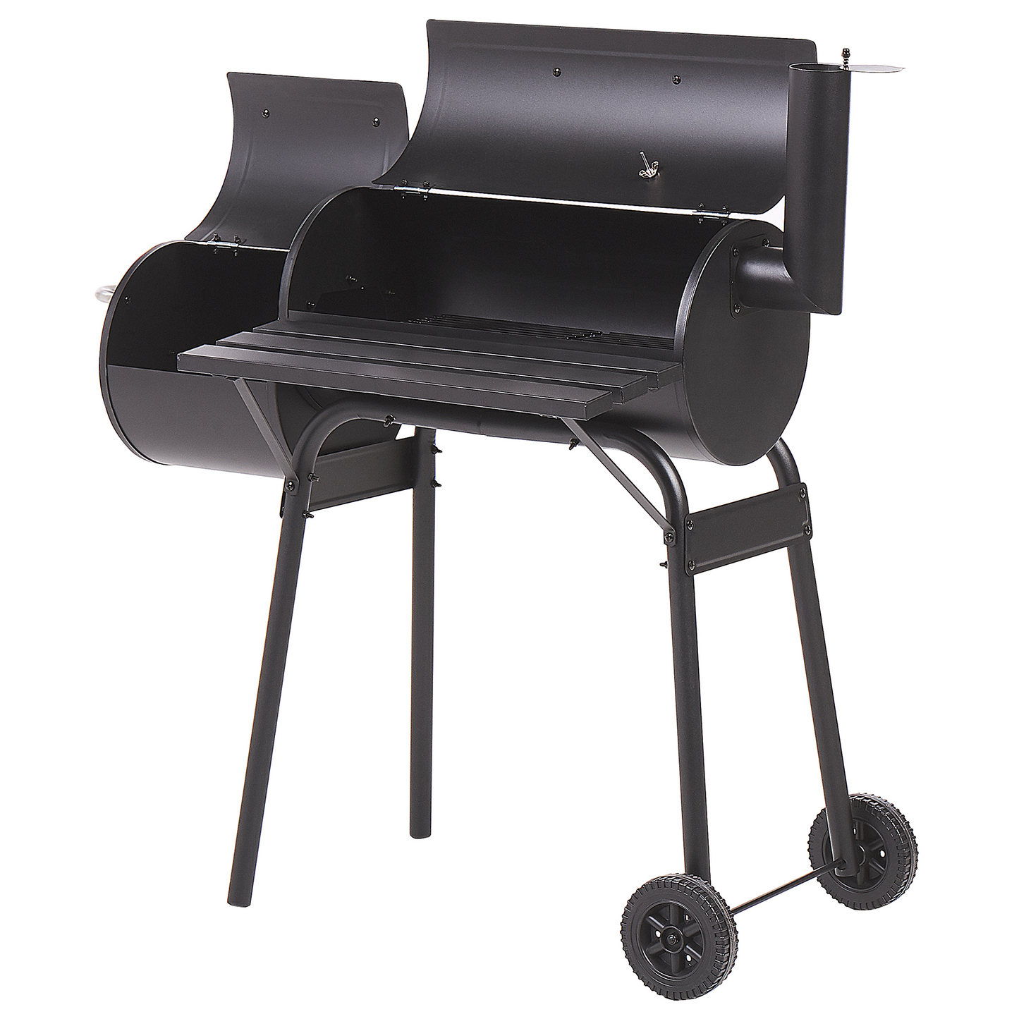 Holzkohlegrill KATLA mit Räucherkammer Metall Schwarz