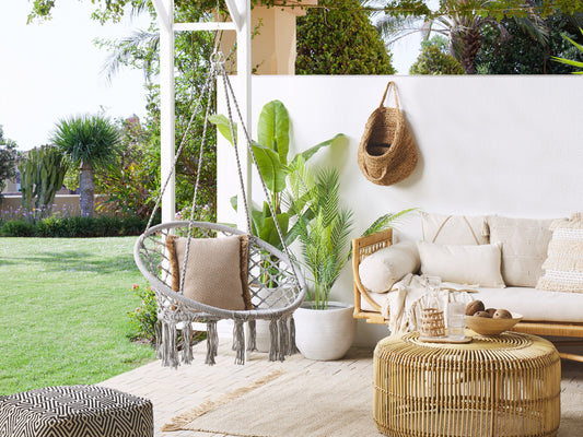 Hängesessel GABELLA Baumwolle Hellgrau