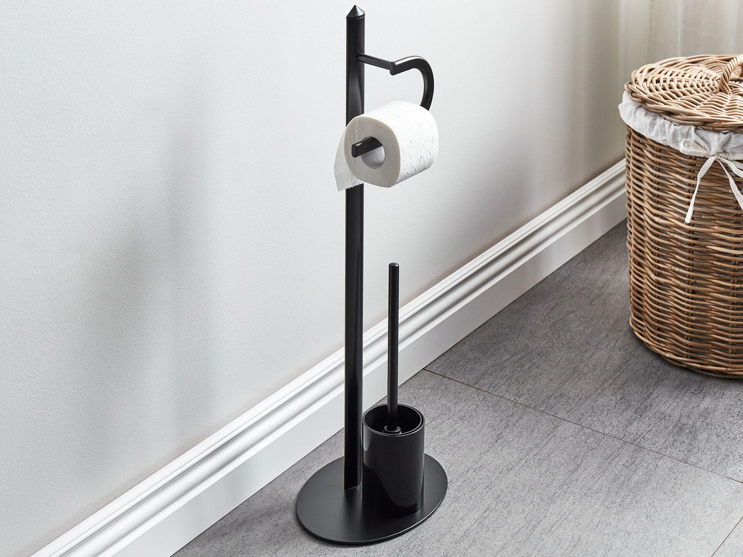 Halter für Toilettenpapier und Bürste SARTO Metall Schwarz