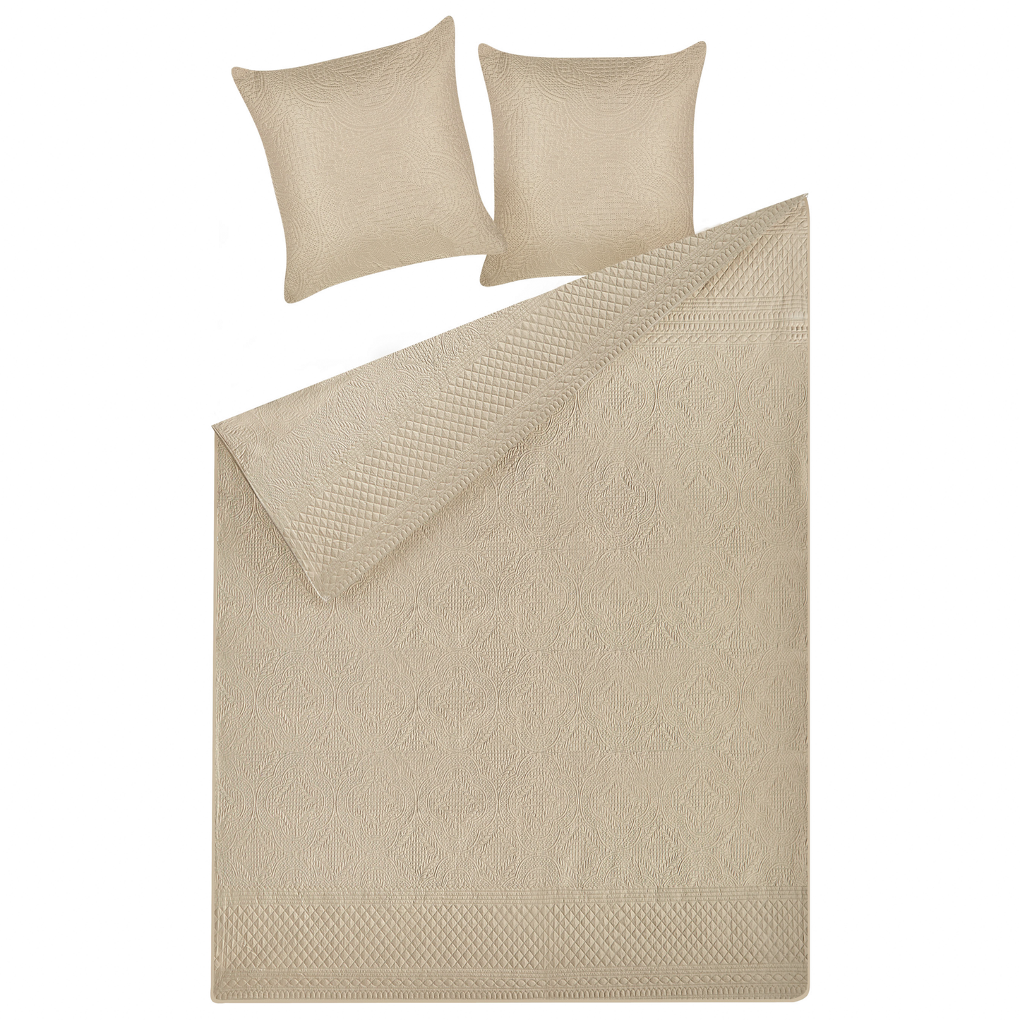 Tagesdecke mit Kissen SHUSH 140 x 210 cm Taupe