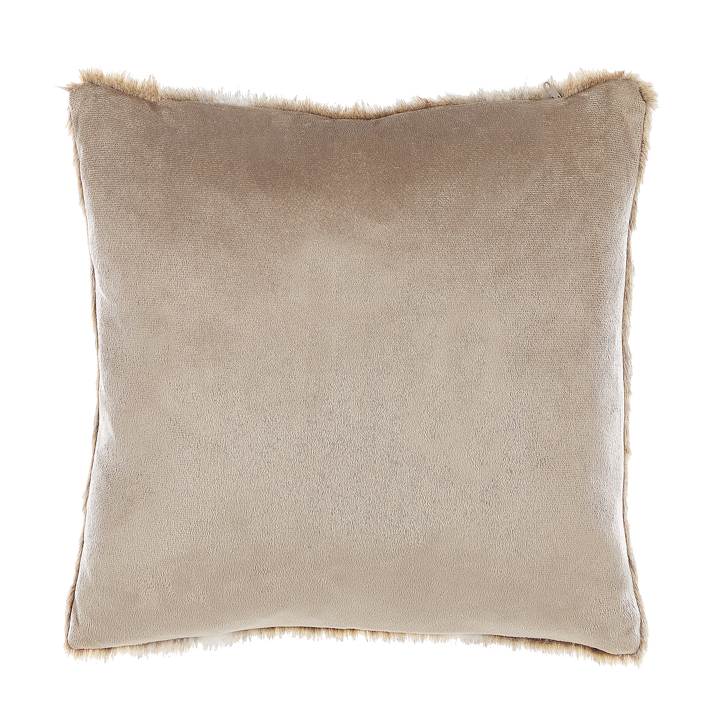 Dekokissen 2er Set HORDEUM Webpelz 45 x 45 cm Hellbraun Ohne Muster