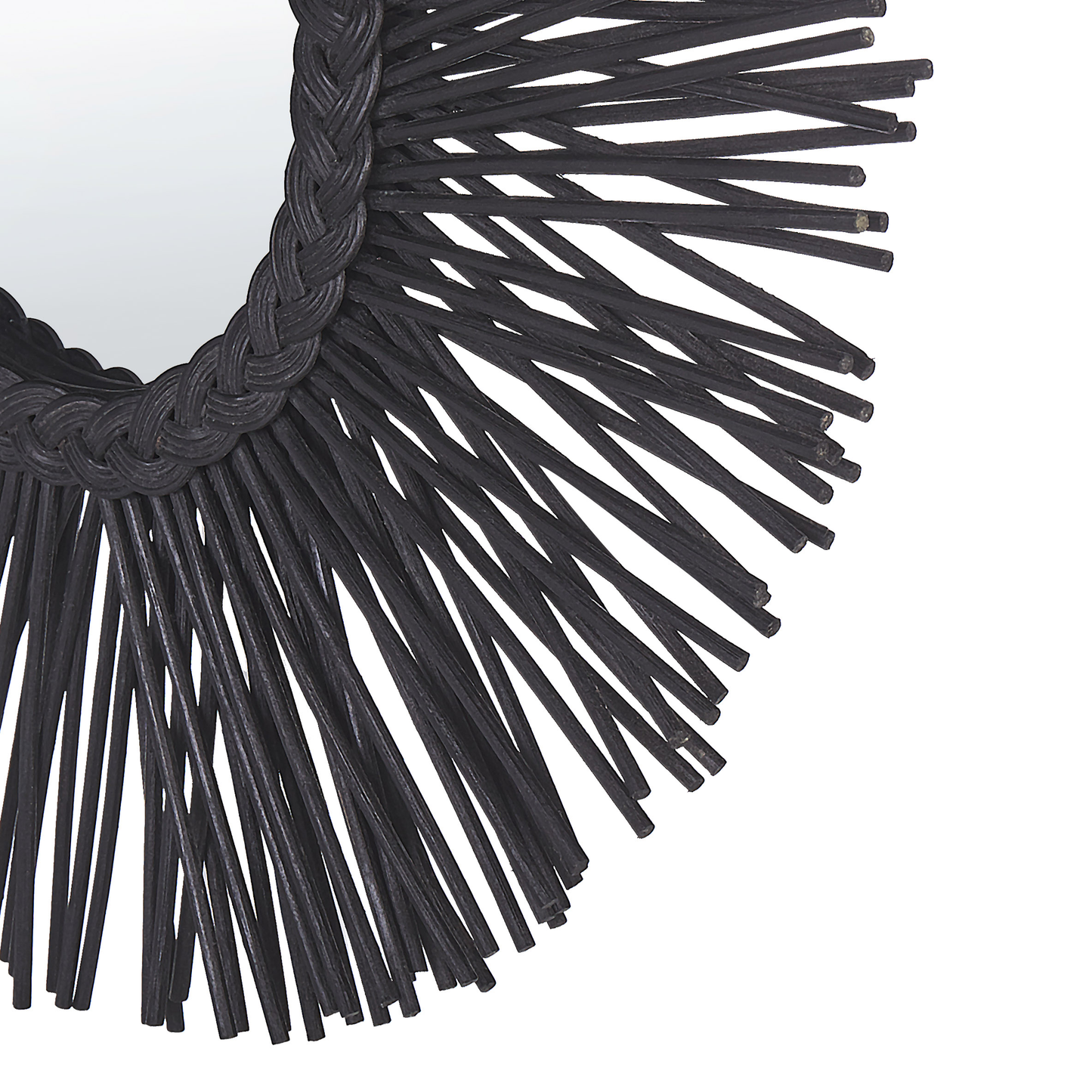 Wandspiegel KALASIN 60 cm 60 cm Rattan Schwarz