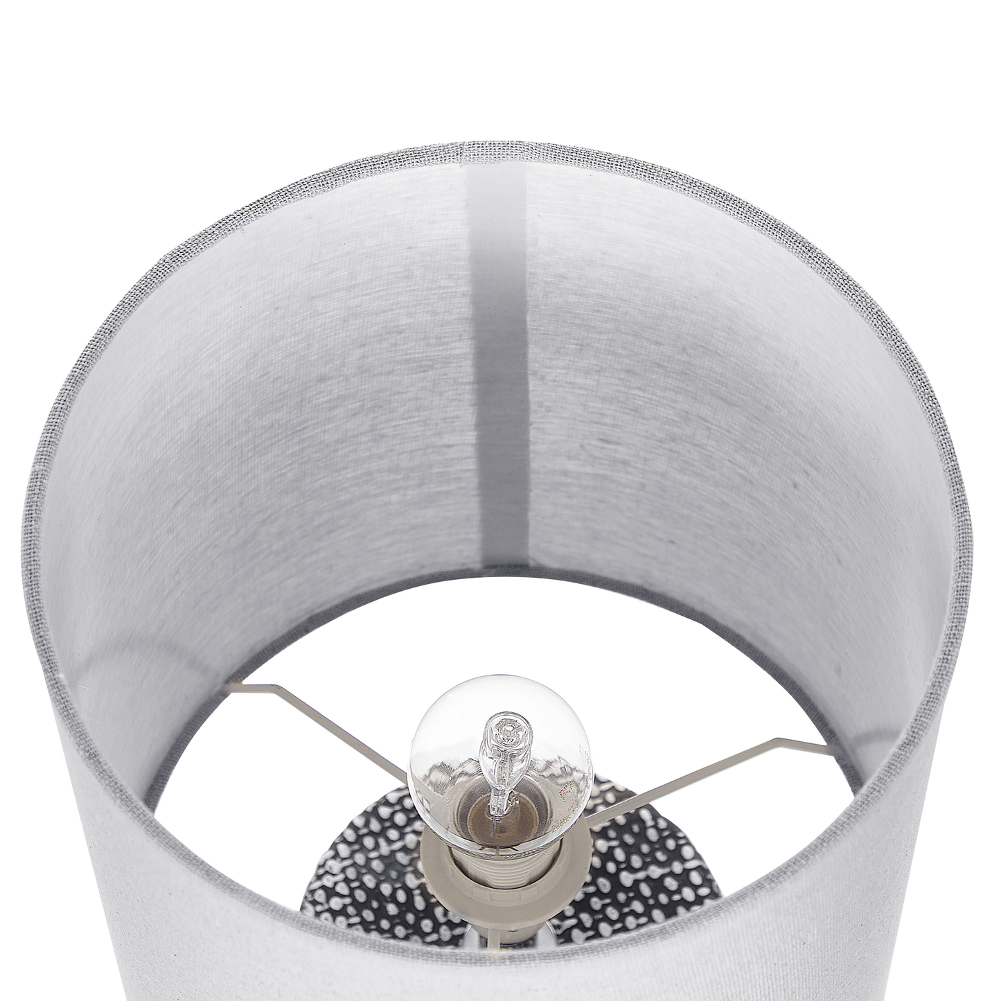 Tischlampe Keramik grau 43 cm Trommelform IDER