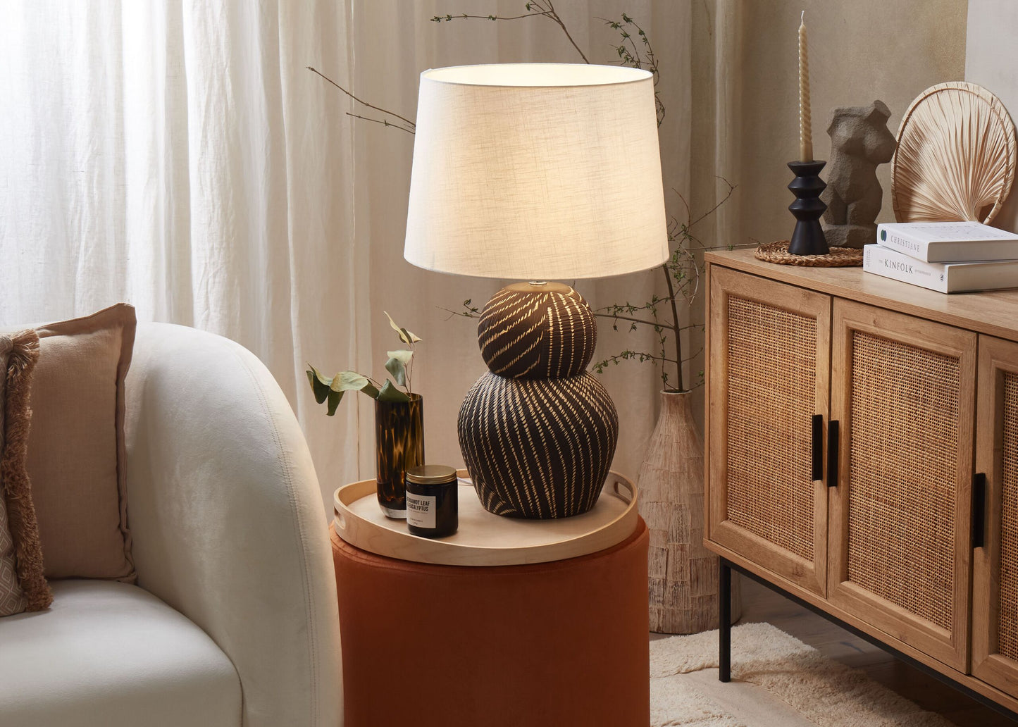 Tischleuchte GUAPORE Keramik Schwarz