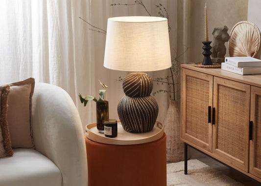 Tischleuchte GUAPORE Keramik Schwarz