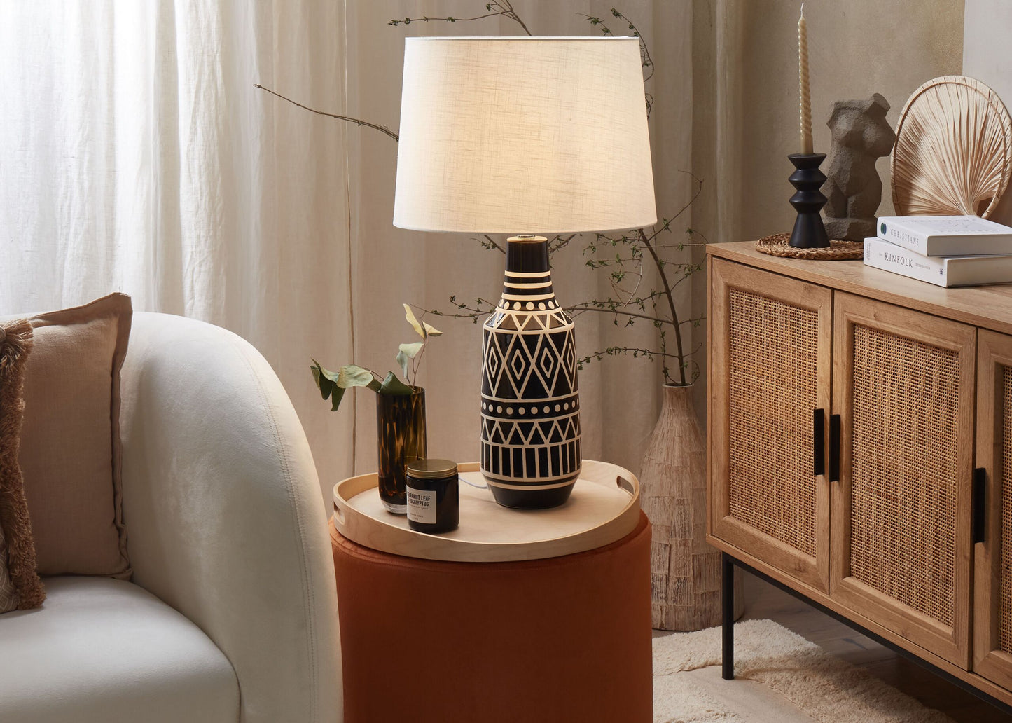 Tischleuchte SHEBELLE Keramik Schwarz