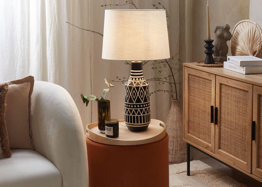 Tischleuchte SHEBELLE Keramik Schwarz