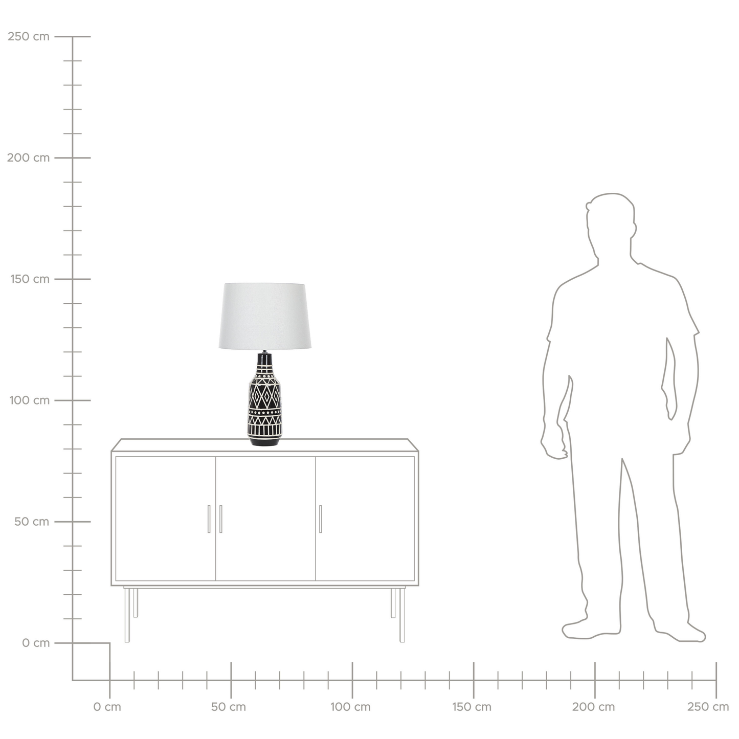 Tischleuchte SHEBELLE Keramik Schwarz