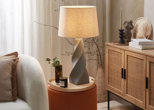 Tischleuchte BELAYA Keramik Grau