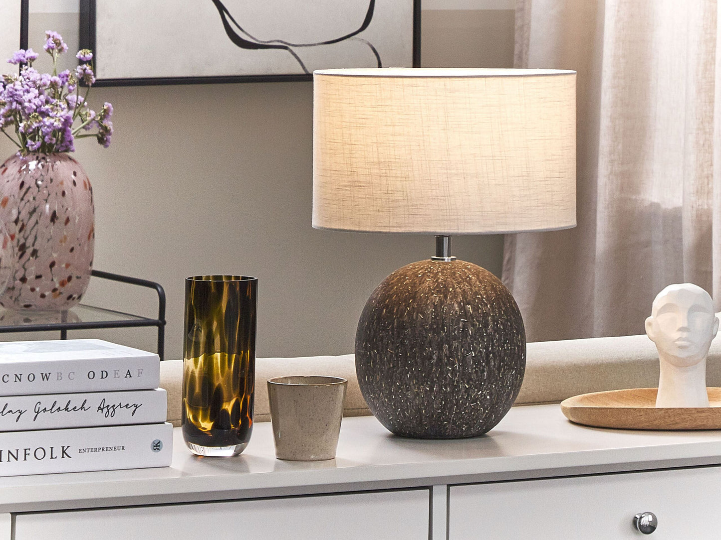 Tischleuchte FONISSA Keramik Schwarz