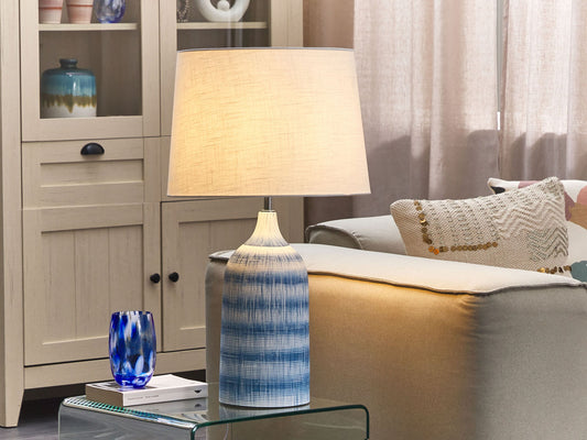 Tischleuchte GEORGINA Keramik Blau