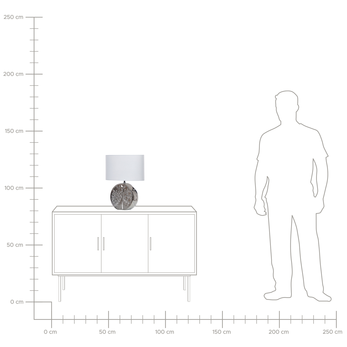 Tischleuchte KHERLEN Keramik Silber