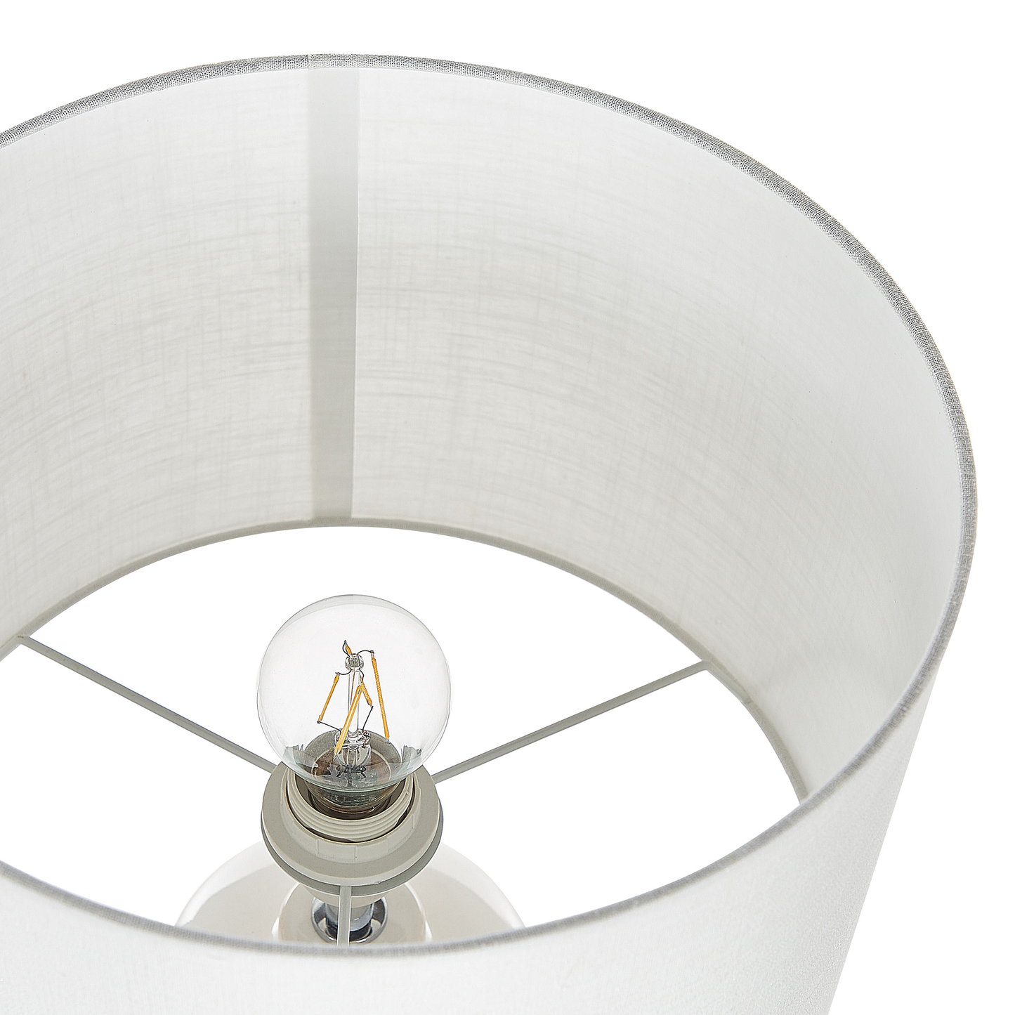 Tischleuchte ANSEBA Keramik Cremeweiss