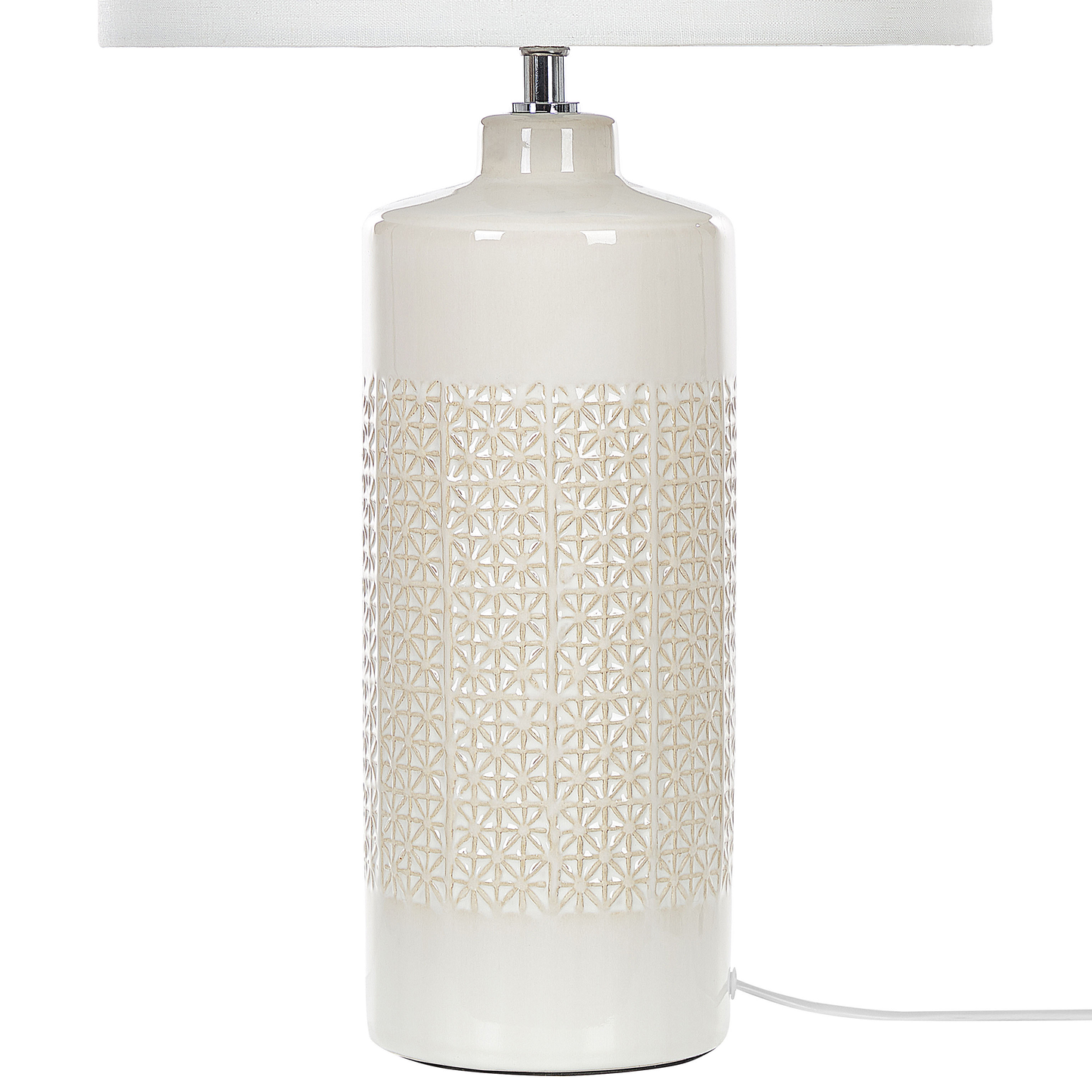 Tischleuchte ANSEBA Keramik Cremeweiss