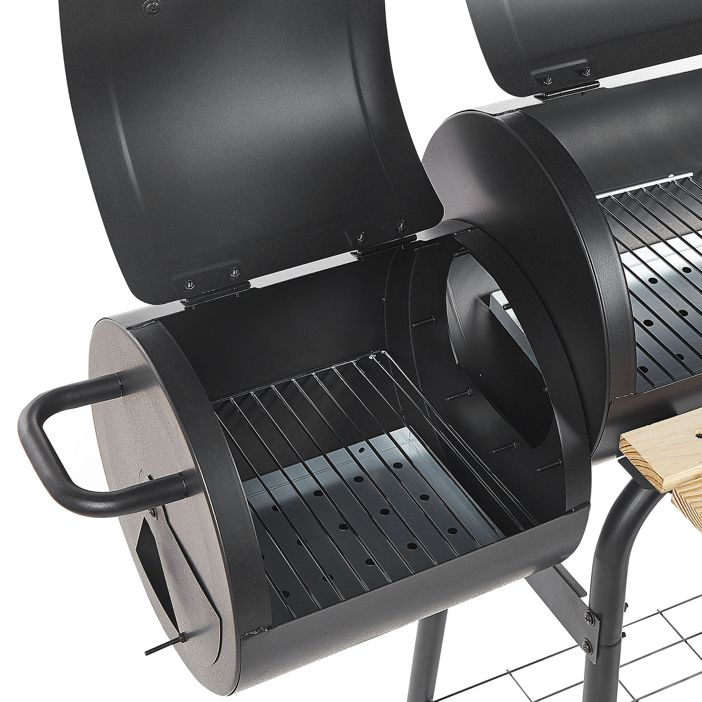 Holzkohlegrill SATAH mit Räucherkammer Metall Schwarz