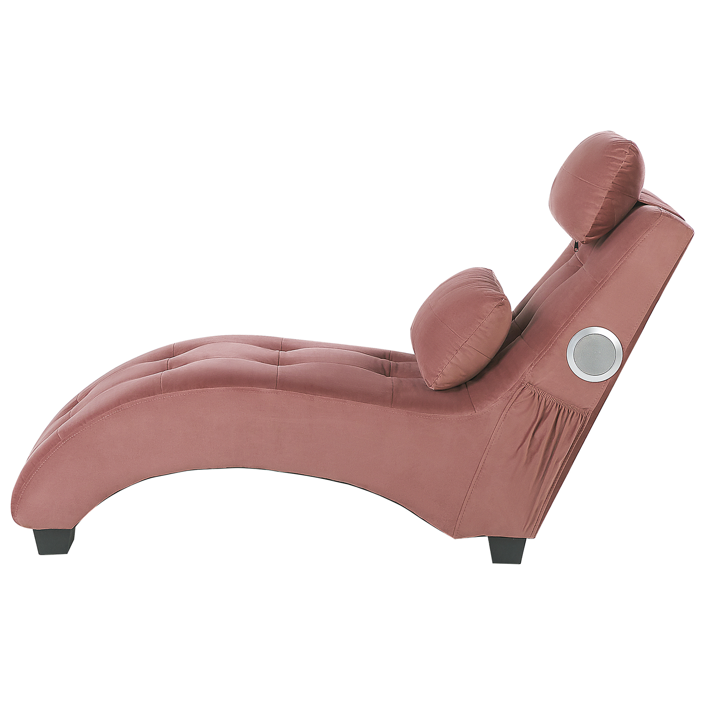 Chaiselongue Samtstoff mit Bluetooth Lautsprecher USB-Port rosa SIMORRE
