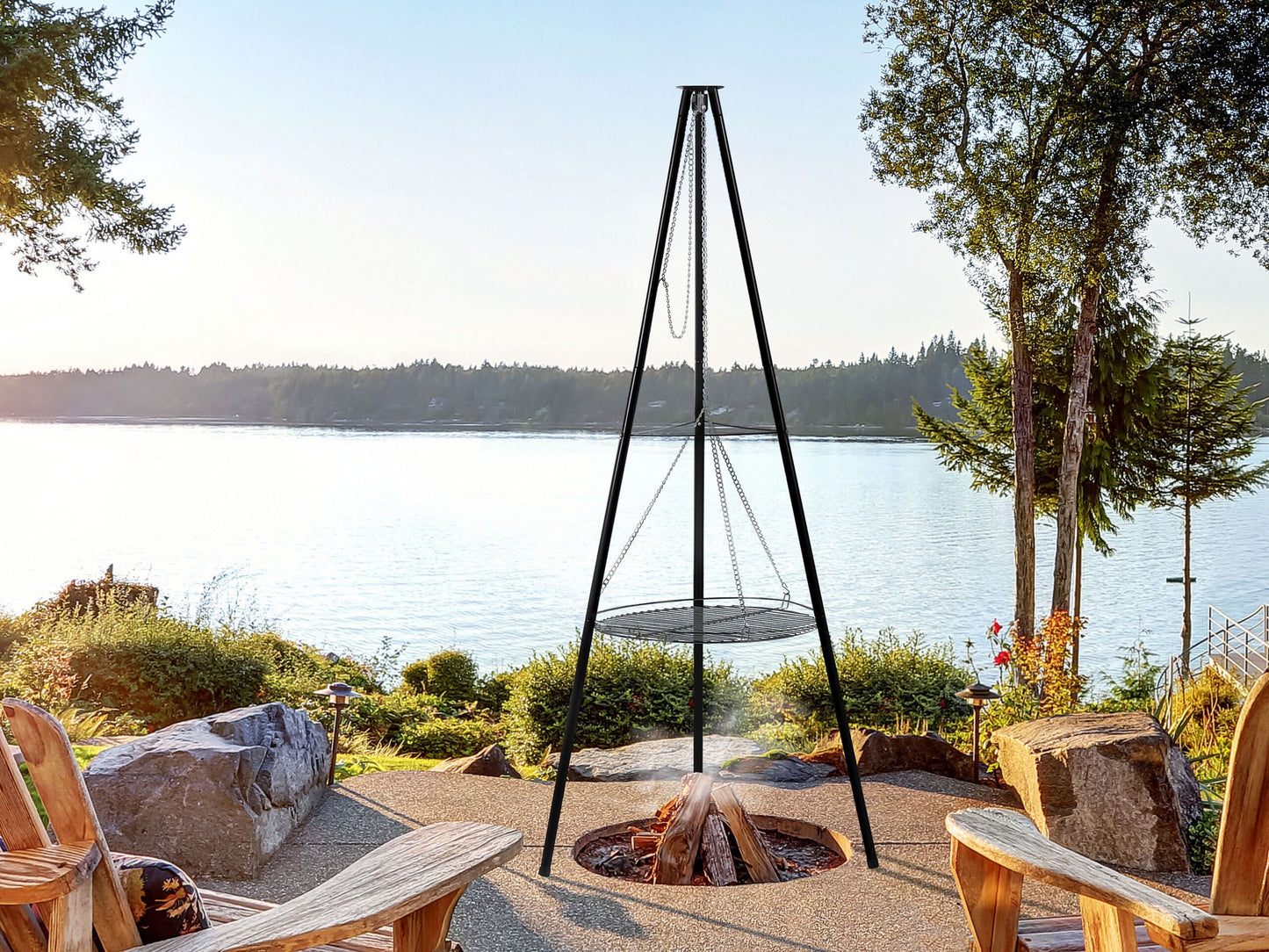 Grill-Feuerstelle GELAI Metall Schwarz