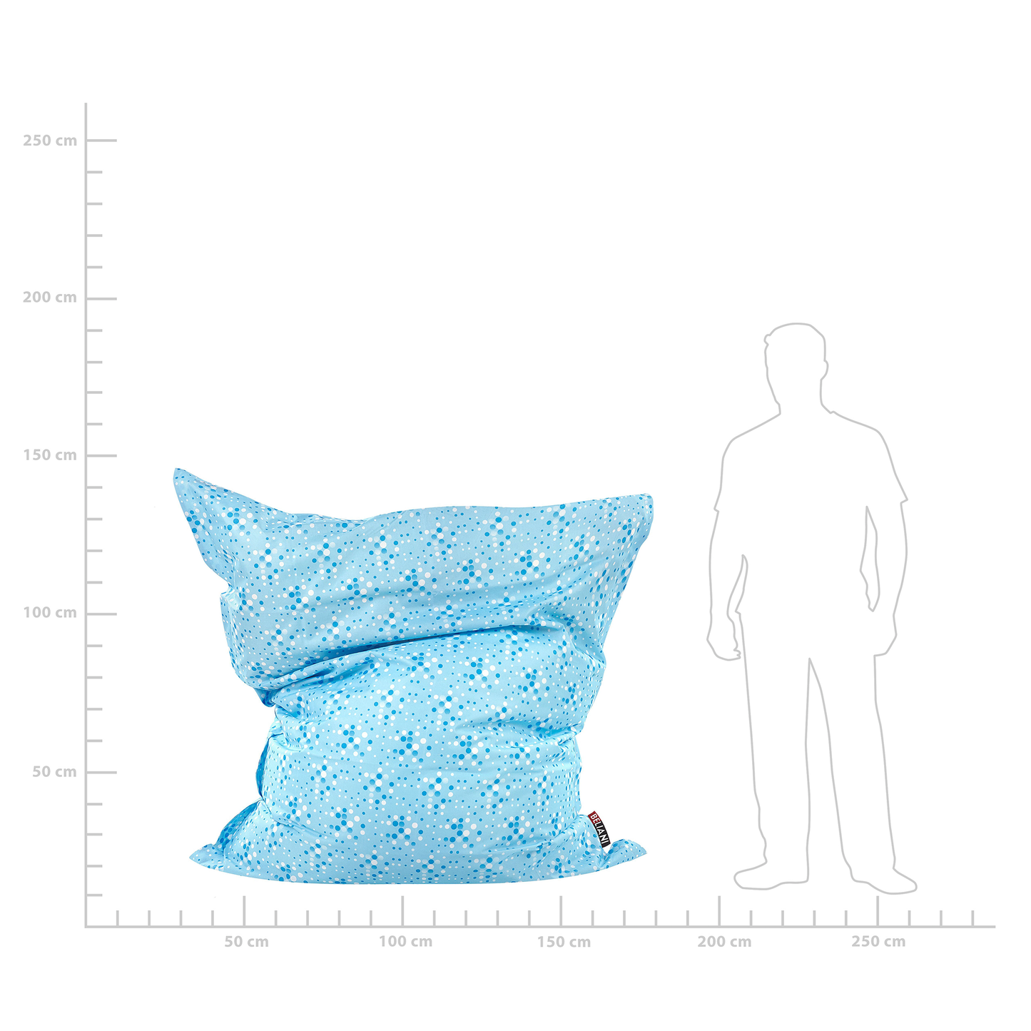 Sitzsack 300 L FUZZY 140 cm 180 cm Hellblau