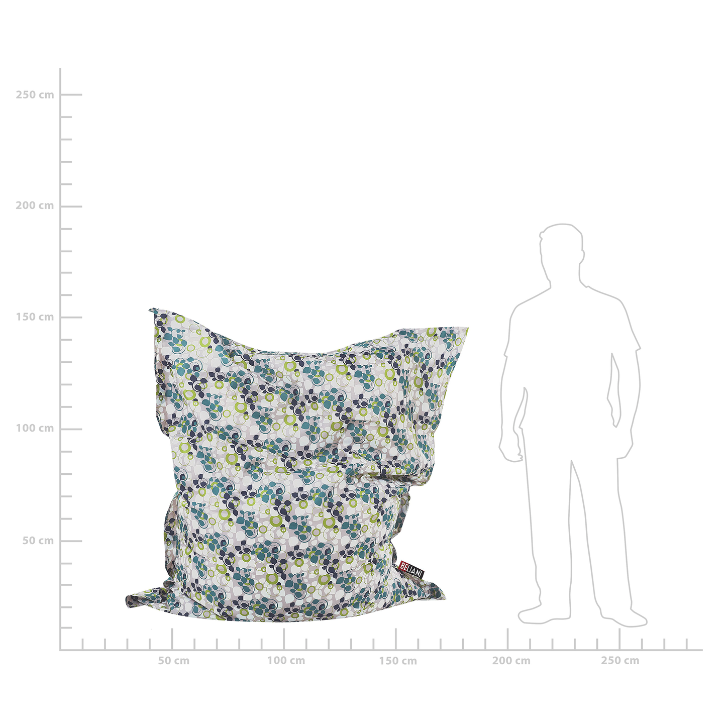 Sitzsack 300 L FUZZY 140 cm 180 cm Bunt