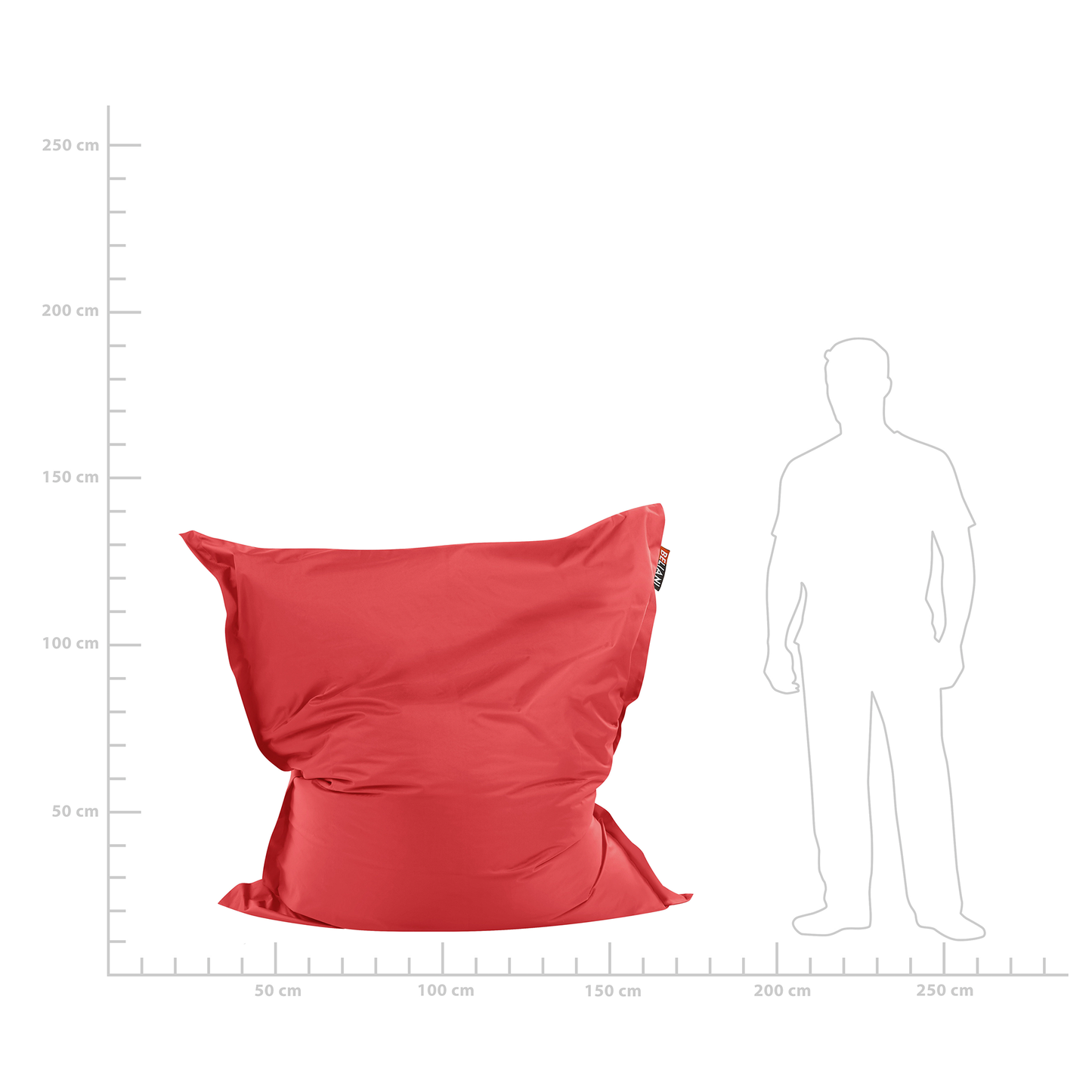 Sitzsack 300 L FUZZY 140 cm 180 cm Rot