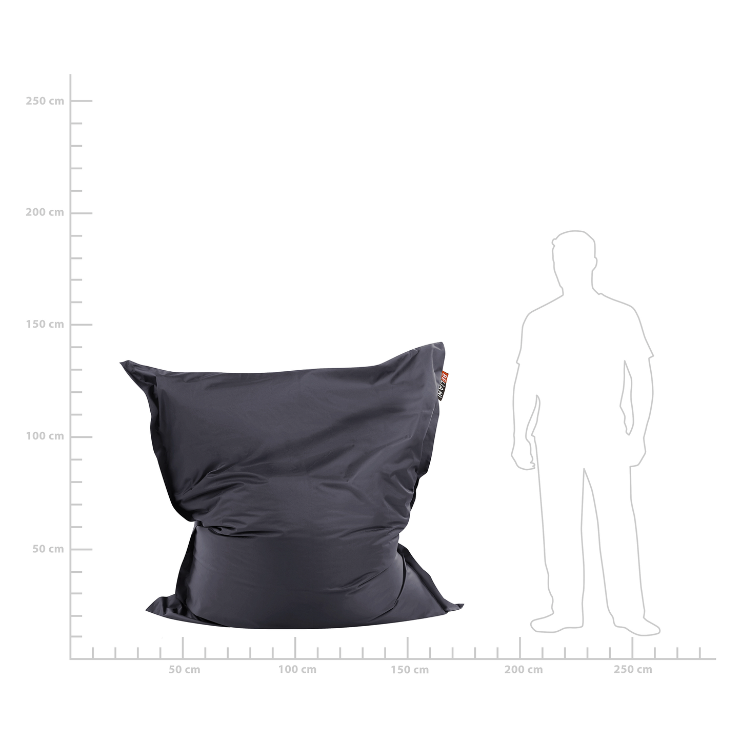 Sitzsack 300 L FUZZY 140 cm 180 cm Schwarz