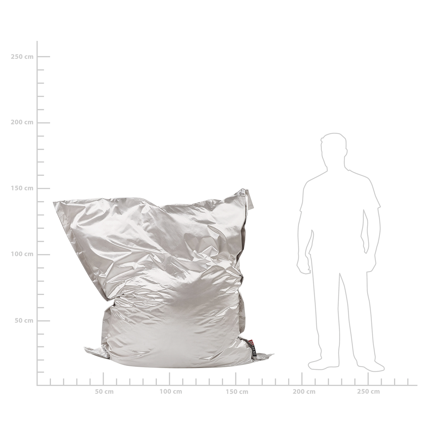 Sitzsack mit Innensack für In- und Outdoor 140 x 180 cm silber hell FUZZY