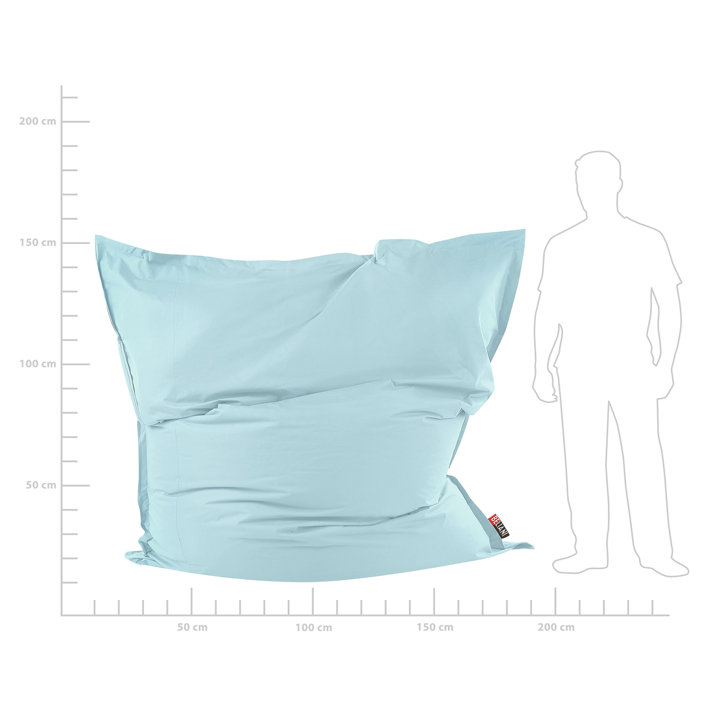 Sitzsack 600 L FUZZY 180 cm 230 cm Hellblau