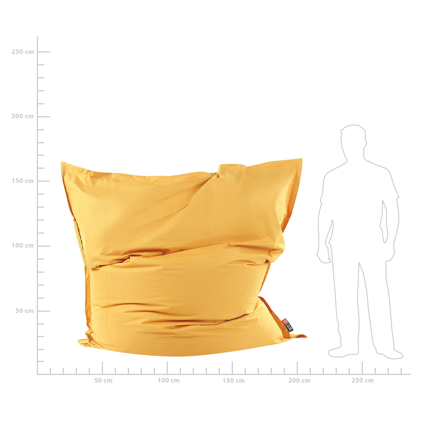 Sitzsack 600 L FUZZY 180 cm 230 cm Gelb