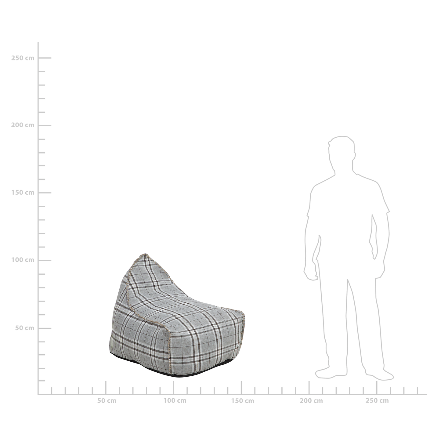 Sitzsack 200 L DROP LINEN 63 cm 75 cm Grau