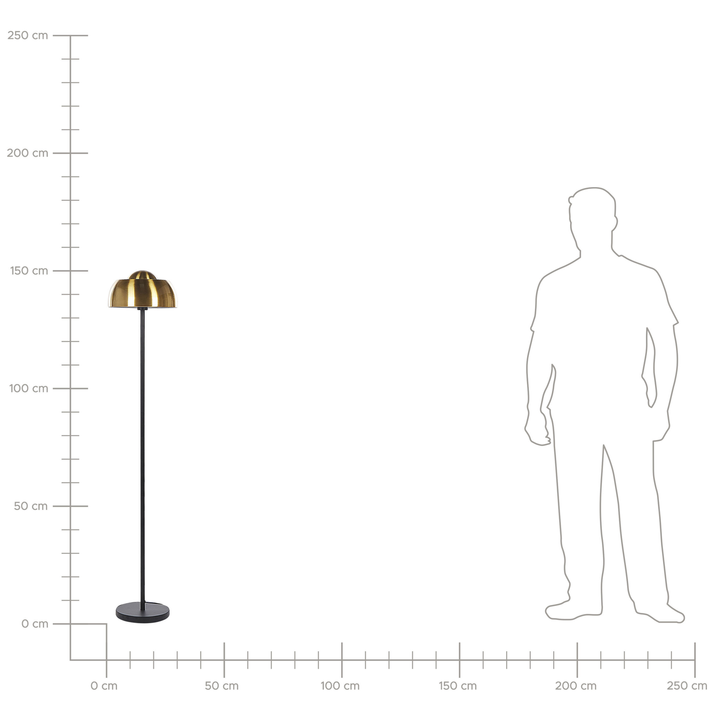 Stehlampe gold / schwarz 148 cm rund SENETTE