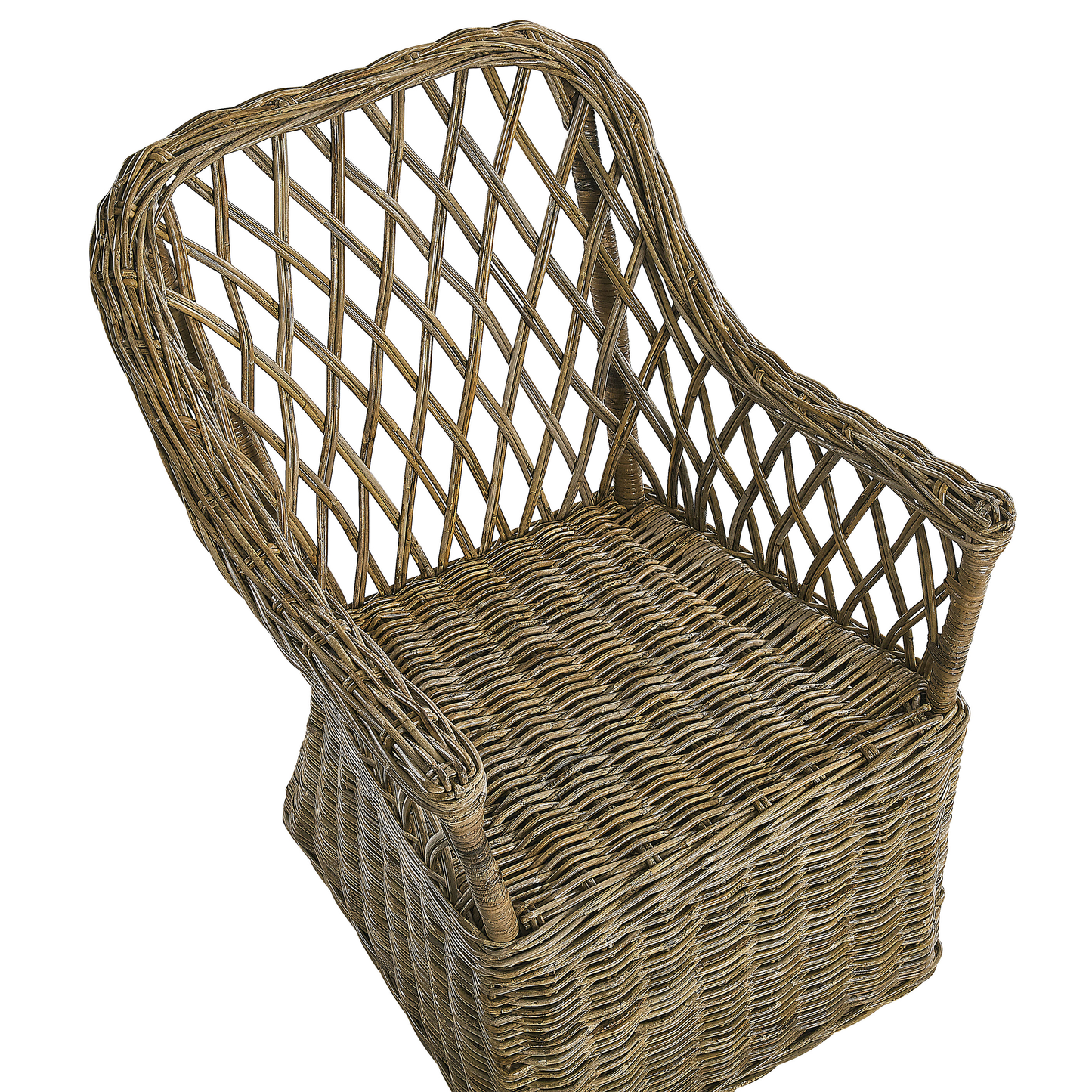 Gartensessel 2er Set mit Auflagen MAROS Rattan Naturfarben
