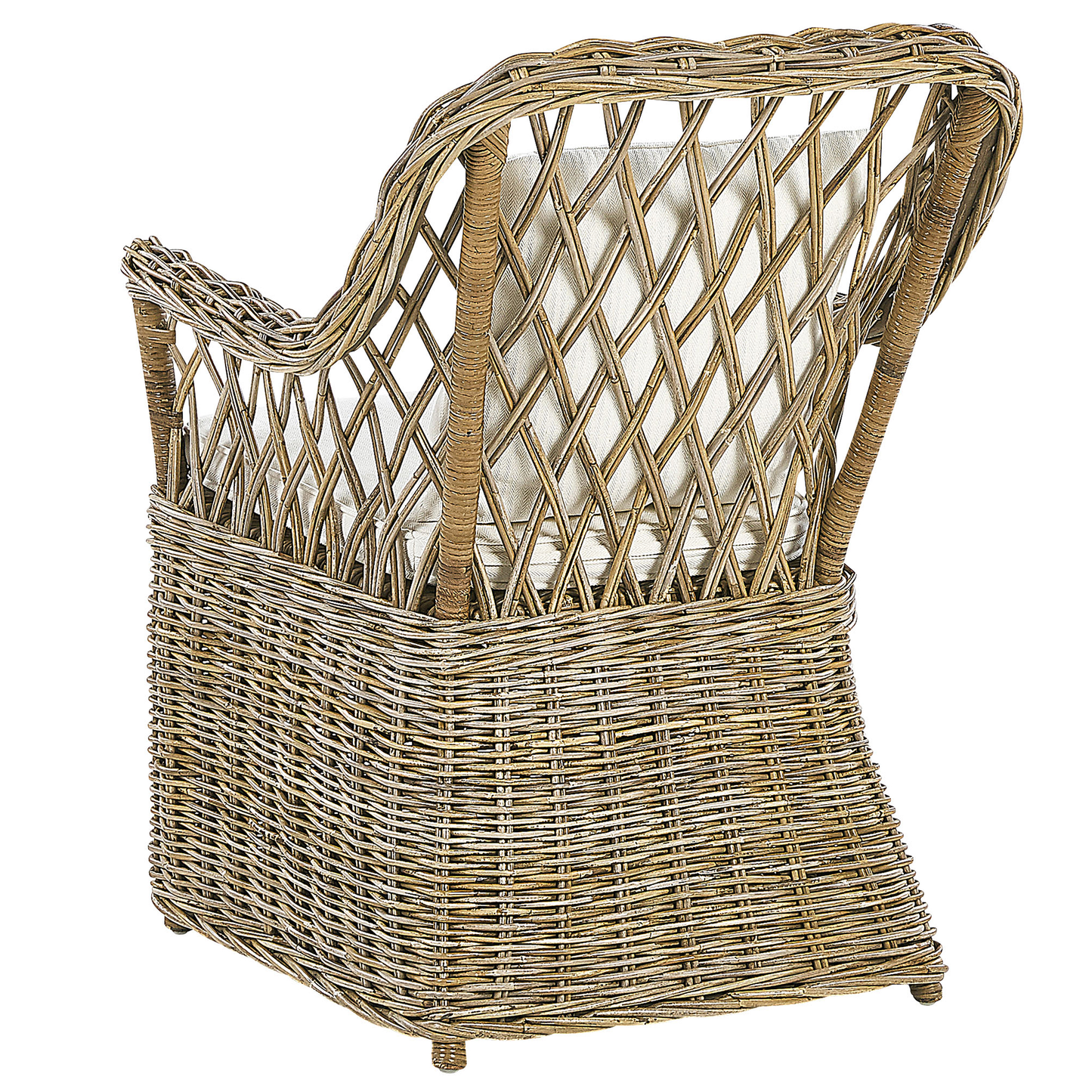 Gartensessel 2er Set mit Auflagen MAROS Rattan Naturfarben