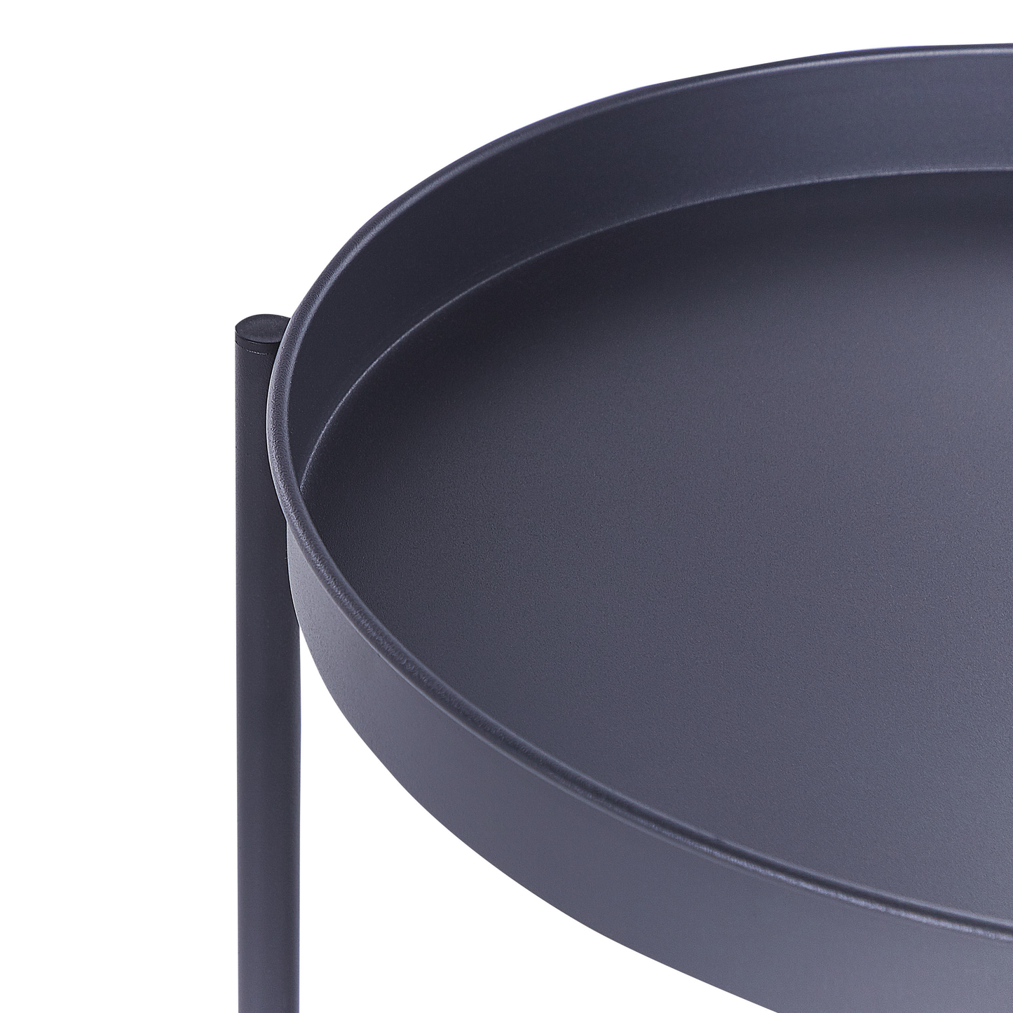 Beistelltisch schwarz / dunkler Holzfarbton rund ⌀ 41 cm BORDEN