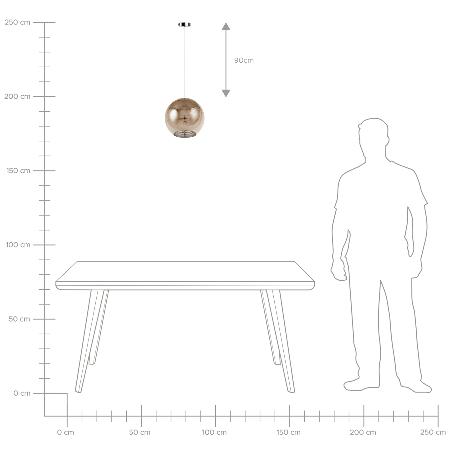 Hängelampe ASARO Glas Gold