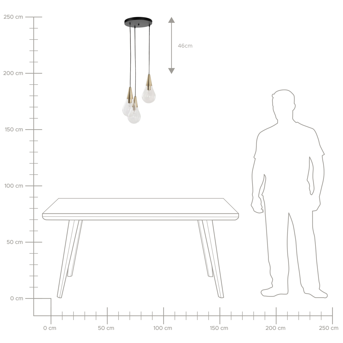 Hängelampe VESLE Glas Messing