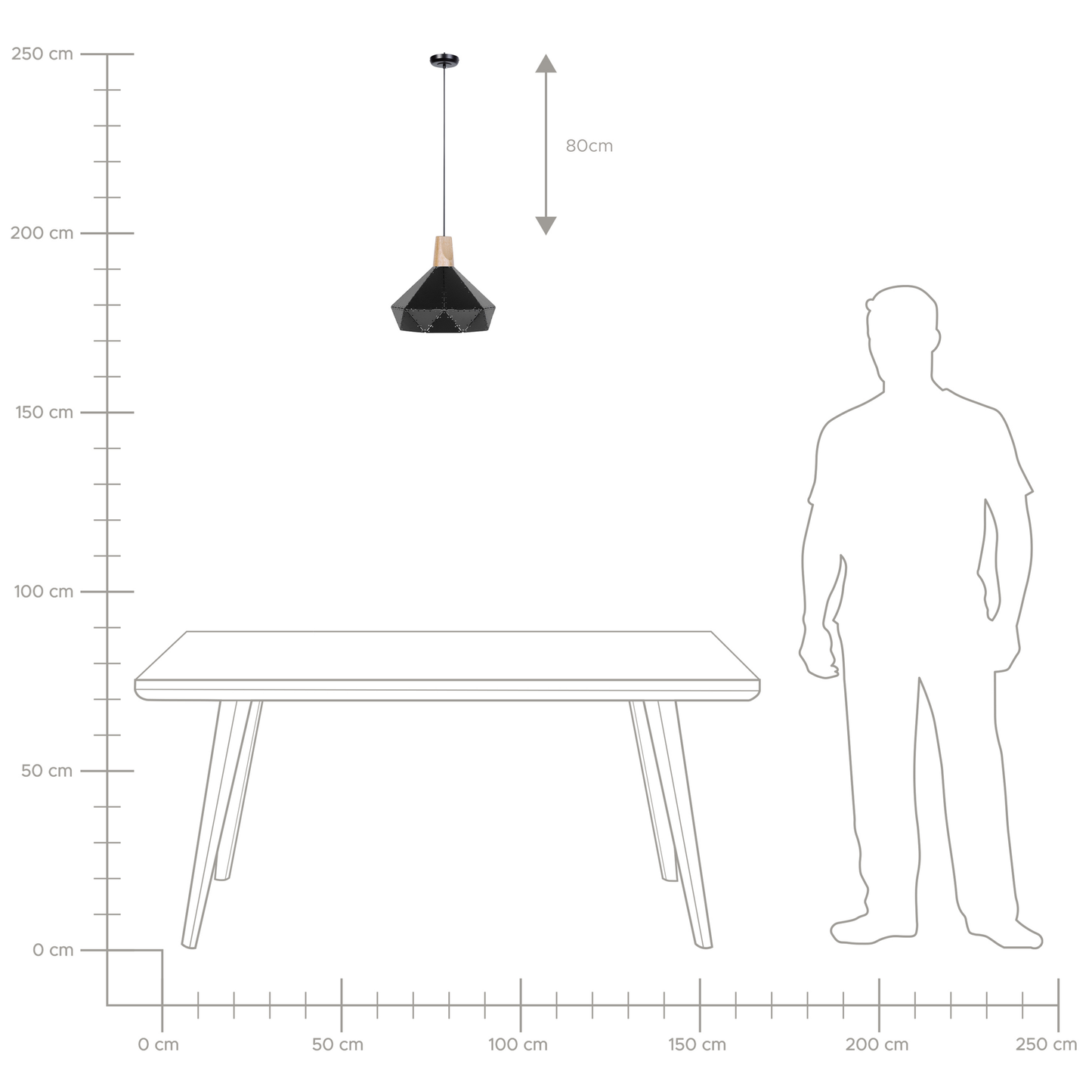 Hängelampe SOMME Metall Schwarz