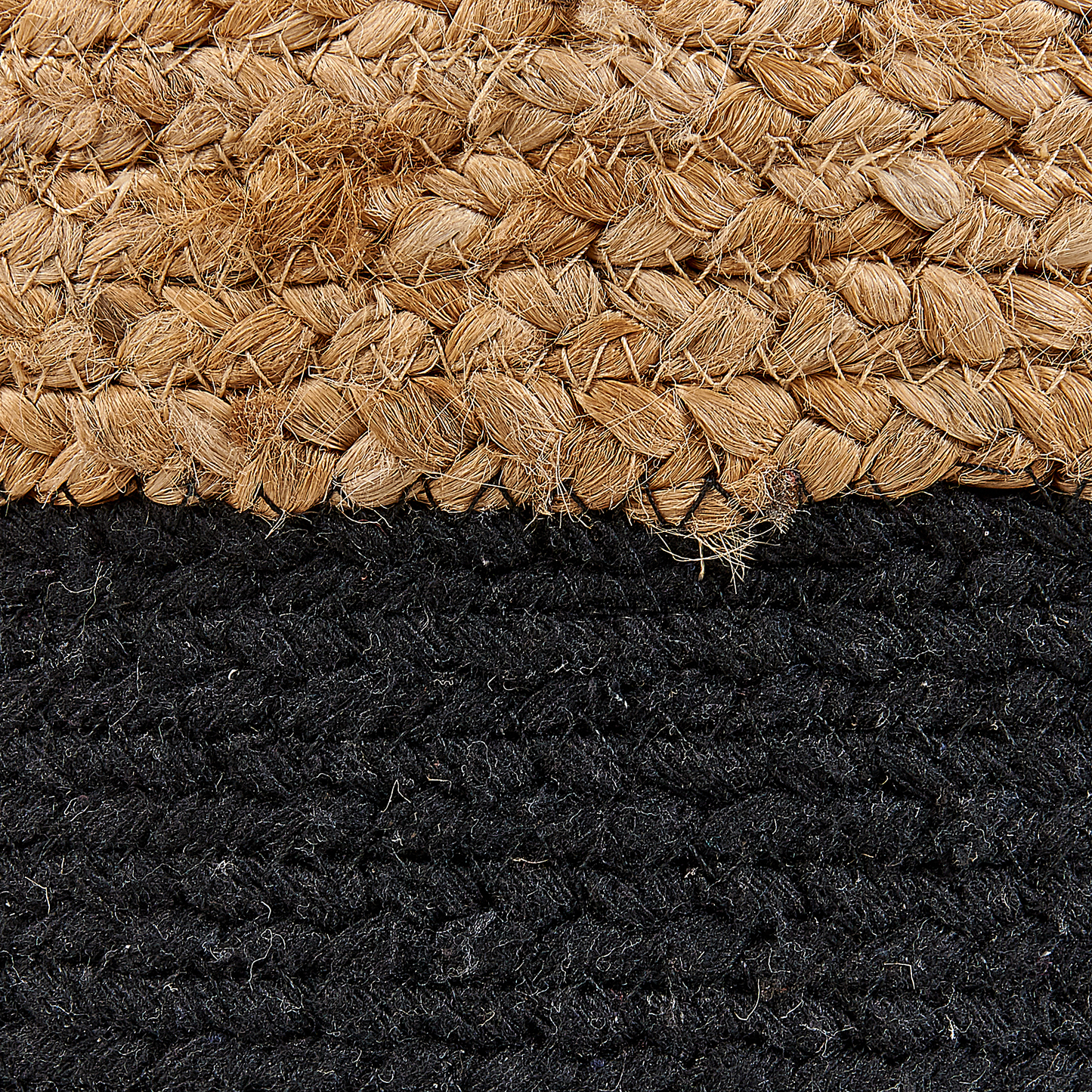 Pouf Jute / Baumwolle beige / schwarz ⌀ 46 cm DALAMA