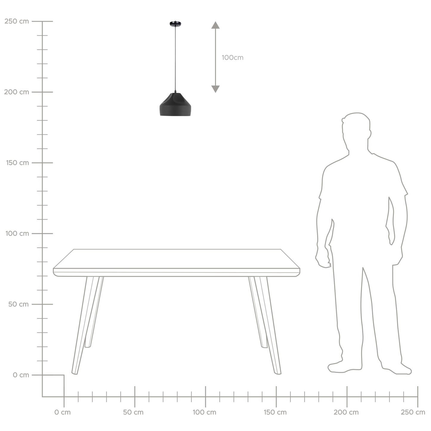 Hängelampe EVINOS Metall Schwarz